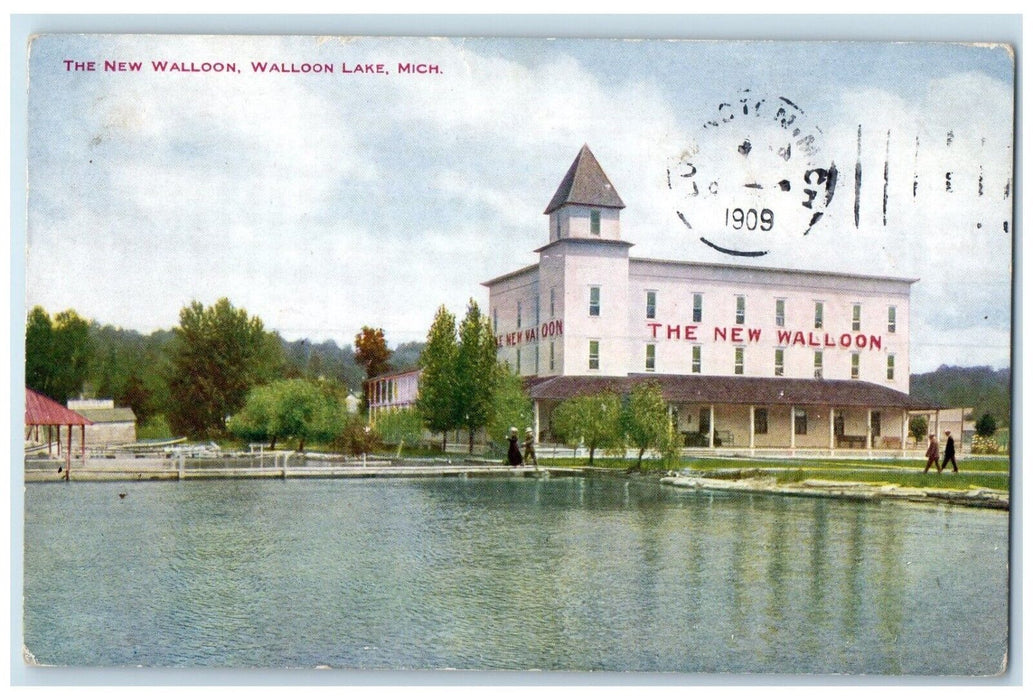 1909 New Walloon Building Walloon Lake Michigan MI Vintage Vo Hammon Postcard