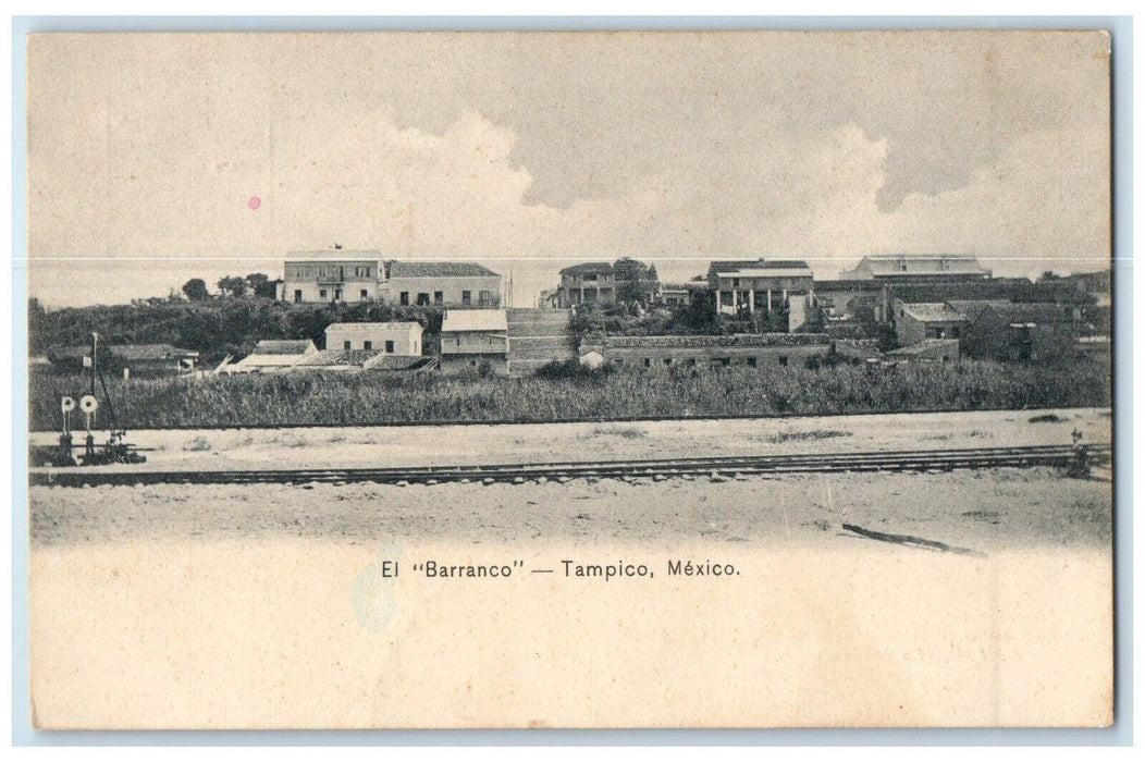 c1905 Railway Houses View El Barranco Tampico Mexico Unposted Antique Postcard