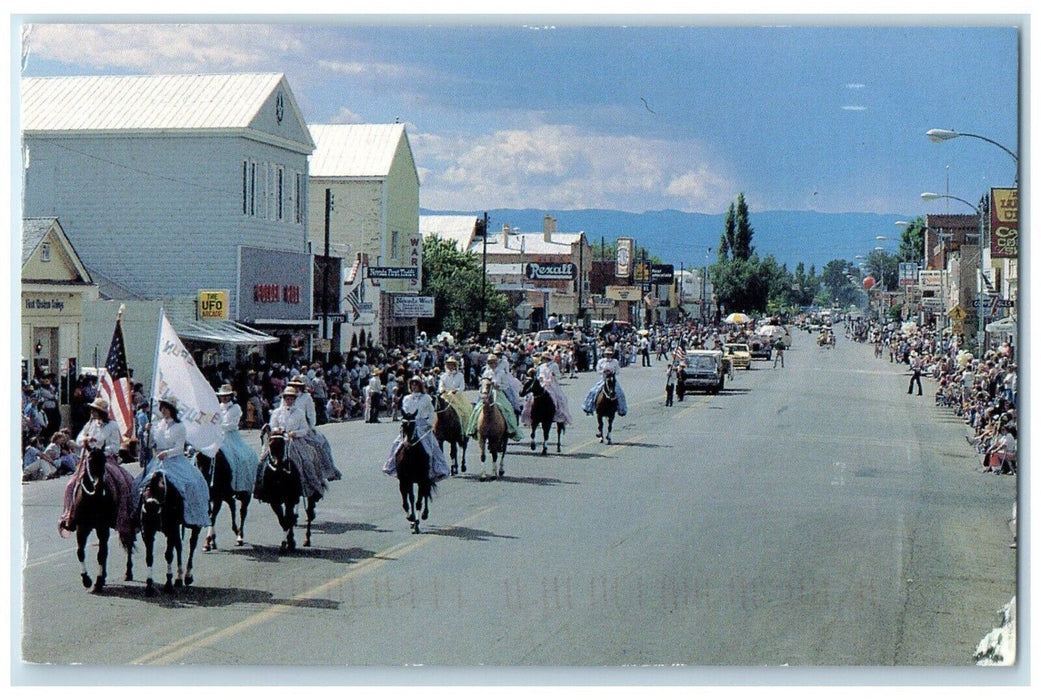 1966 Lyon County Parade Riding Horse Yerington Nevada NV Vintage Posted Postcard