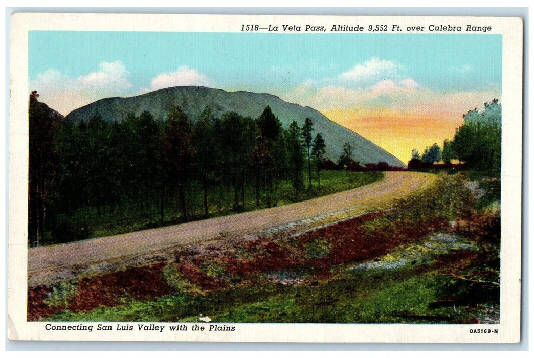 1950 La Veta Pass Connecting San Luis Valley Plains Gallup New Mexico Postcard