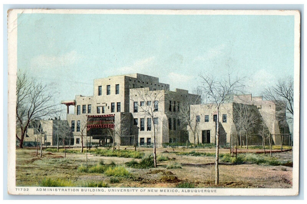 1919 Administration Building University New Mexico Albuquerque Phostint Postcard