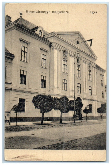 c1910 Heves County Building Entrance Northern Hungary Unposted Antique Postcard