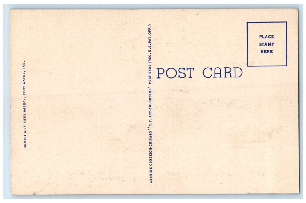 c1940 Calhoun Street Main Business Section Buildings Fort Wayne Indiana Postcard
