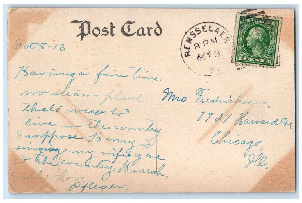 1907 Exterior View Jasper Co Court House Building Rensselaer Indiana IN Postcard