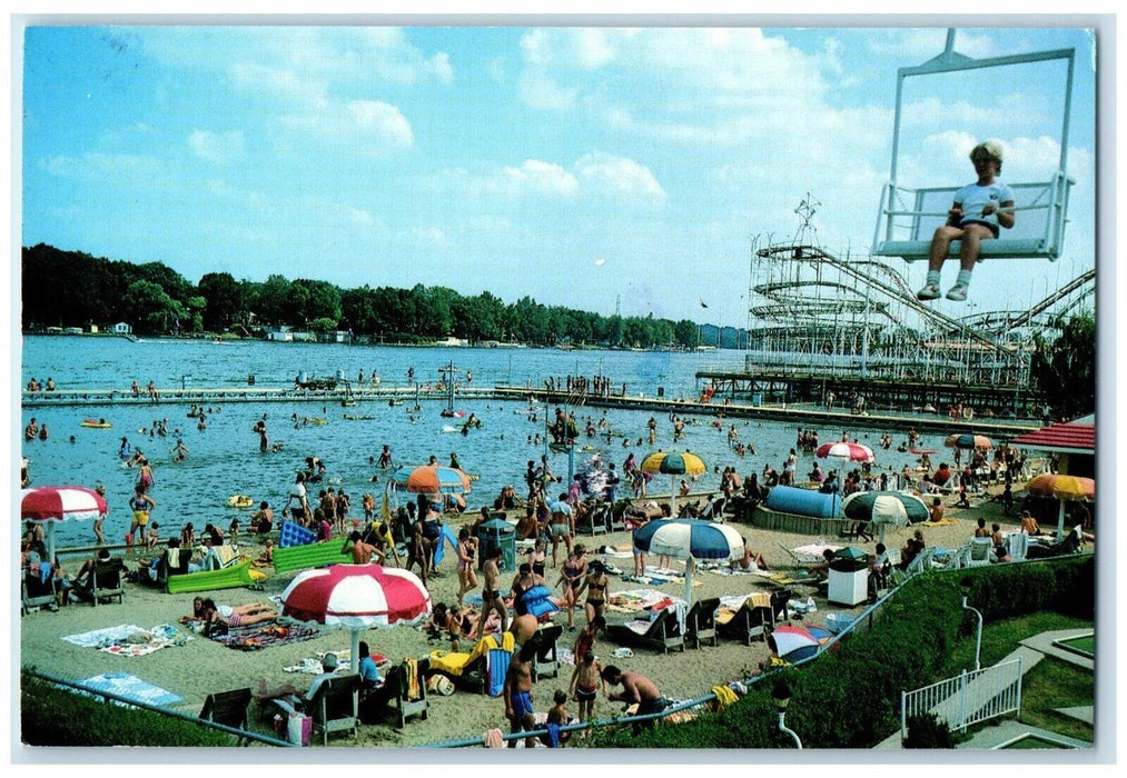 1994 Beach Scene Indiana Beach Lake Shafer Monticello Indiana Vintage Postcard