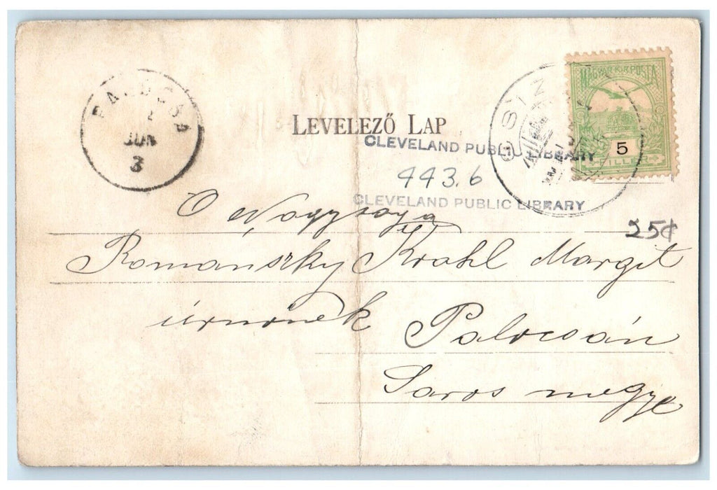1901 View of Hermin Lak Building Csizfurdo Slovakia Antique Postcard