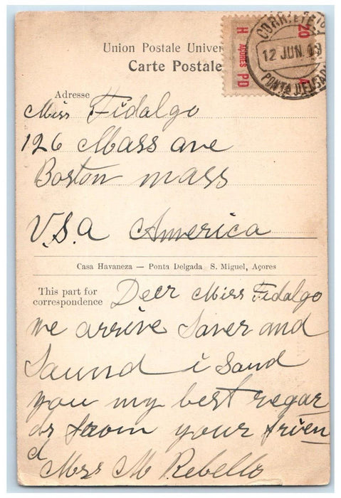 c1910 Agua Azeda Furnas Casa Havaneza Sao Miguel Acores Portugal Postcard