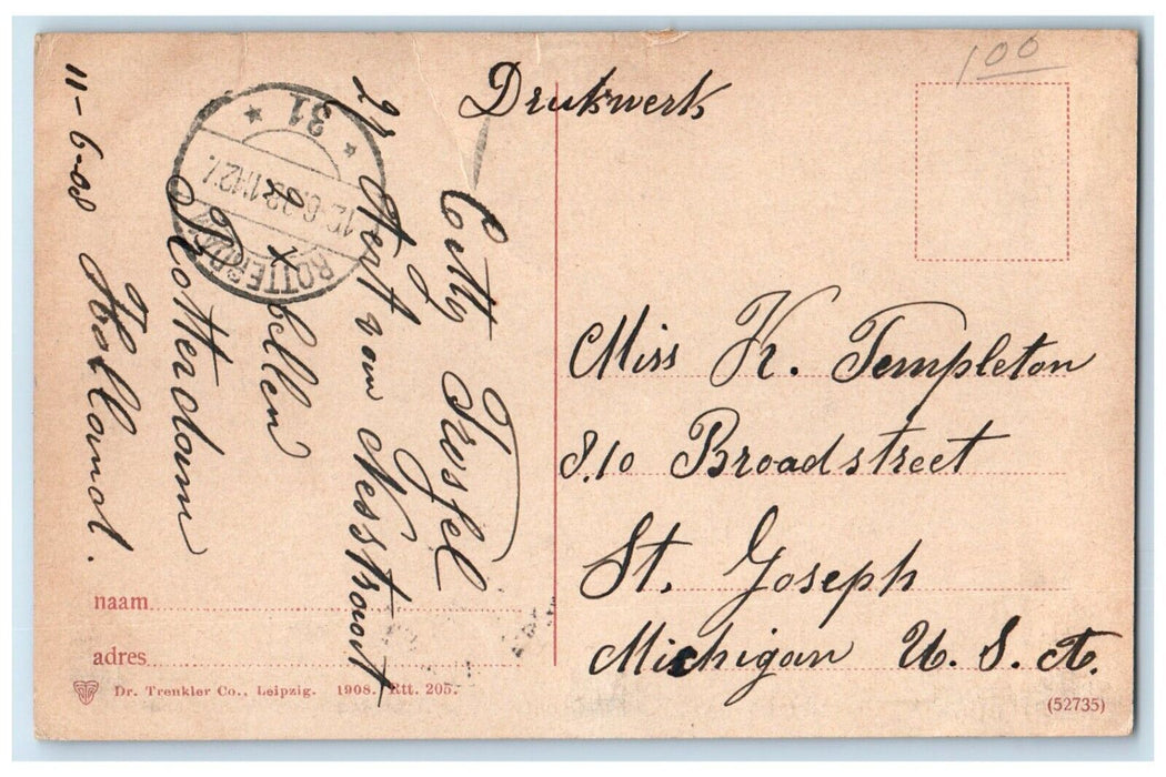 1931 West-kruiskade Rotterdam South Holland Netherlands Posted Vintage Postcard