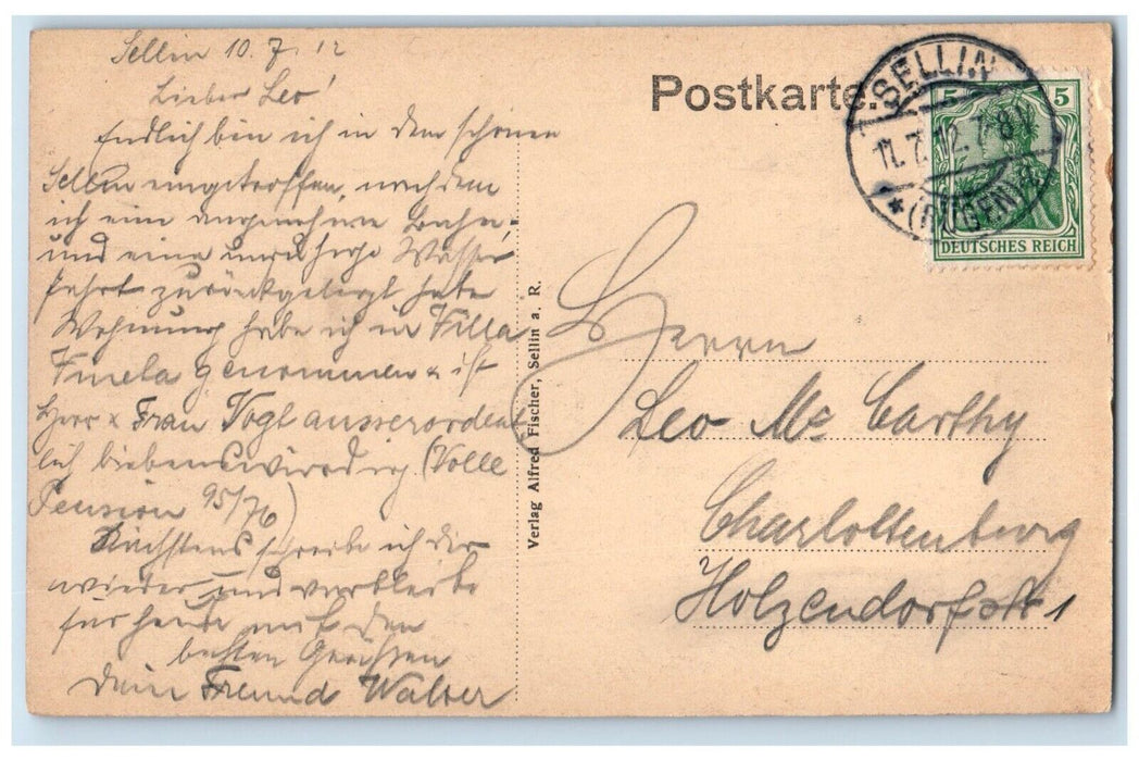 1912 Beach with Berries and Family Pool Ostseebad Baabe Germany Postcard