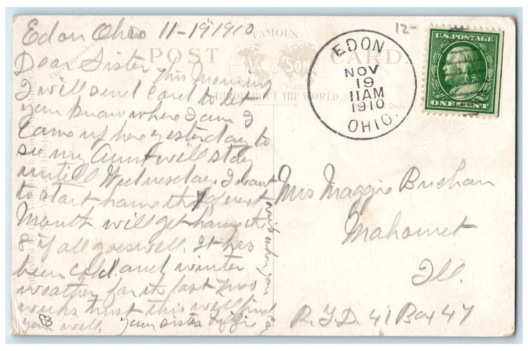 1910 River View And Railroad Train Yards Flint Michigan MI Antique Postcard