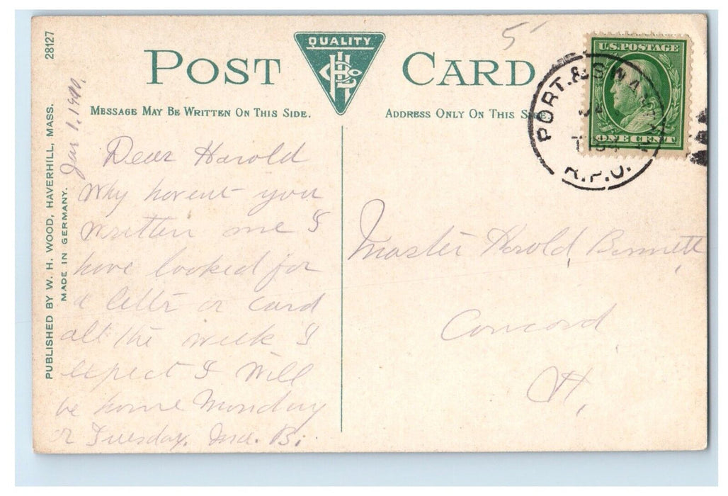 c1910's View Of Dalton Ferry Dalton New Hampshire NH Posted Antique Postcard