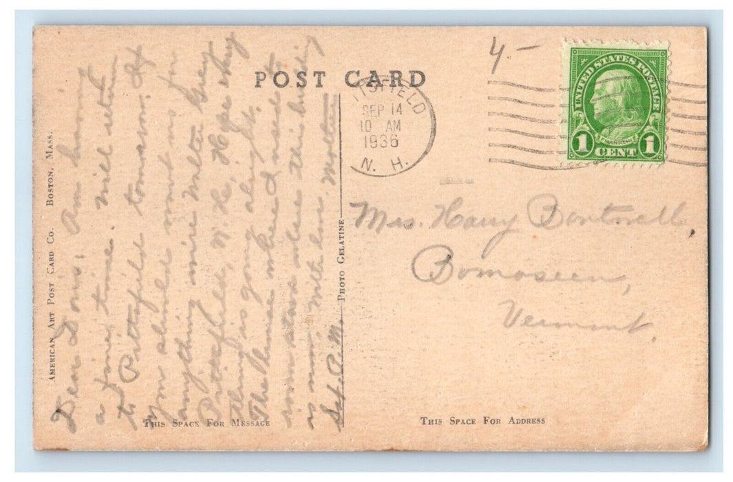 1936 Public Library Building Derry New Hampshire NH Posted Vintage Postcard