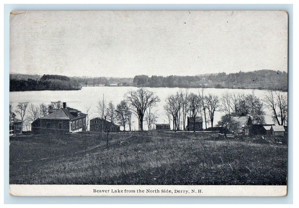 1911 Beaver Lake From The North Side Derry New Hampshire NH Antique Postcard