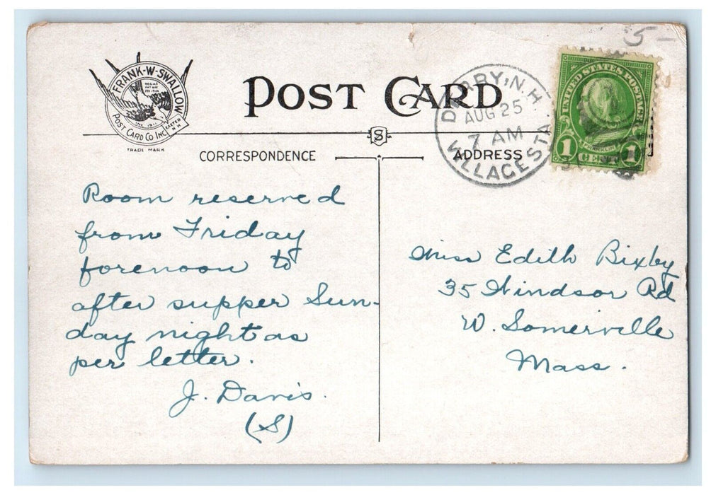 1911 Beaver Lake From The North Side Derry New Hampshire NH Antique Postcard