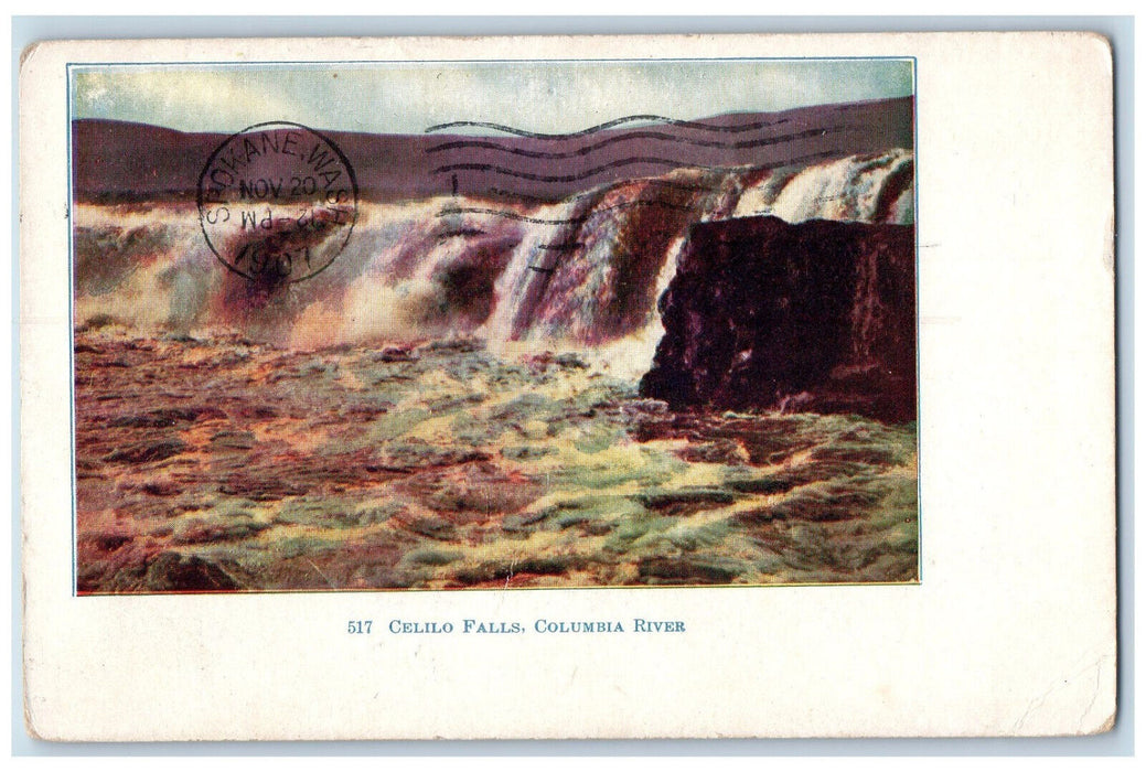 c1910 Celilo Falls Columbia River Eugene Oregon OR Posted Waterfall Postcard