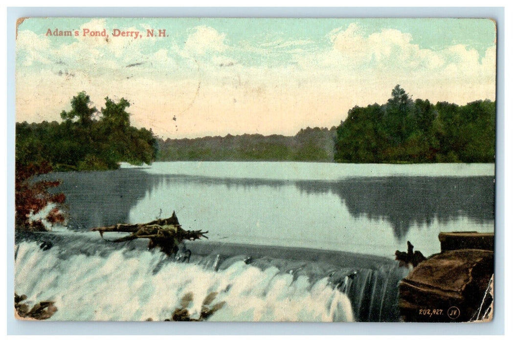 1909 View Of Adams Pond Derry New Hampshire NH Posted Antique Postcard