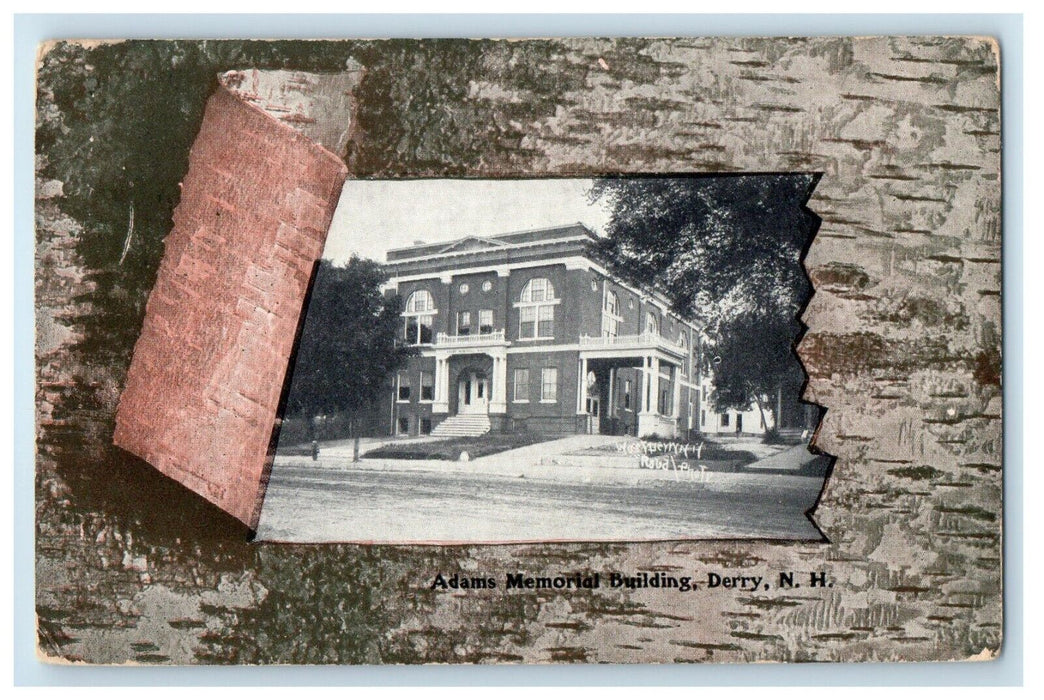 c1910's Adams Memorial Building Derry New Hampshire NH Posted Antique Postcard