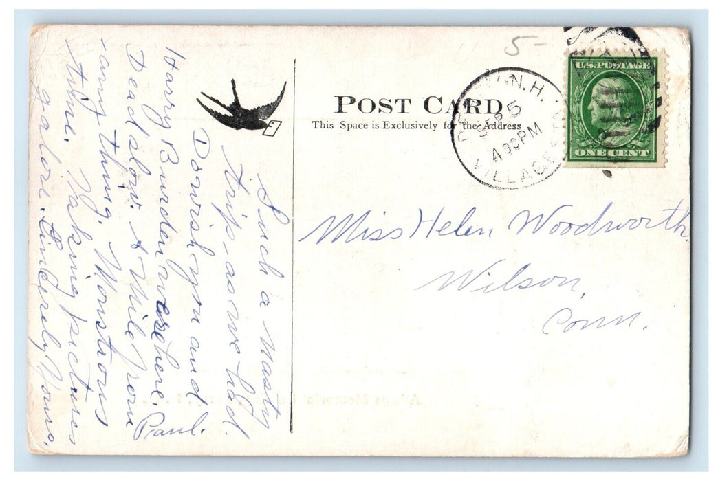 c1910's Adams Memorial Building Derry New Hampshire NH Posted Antique Postcard