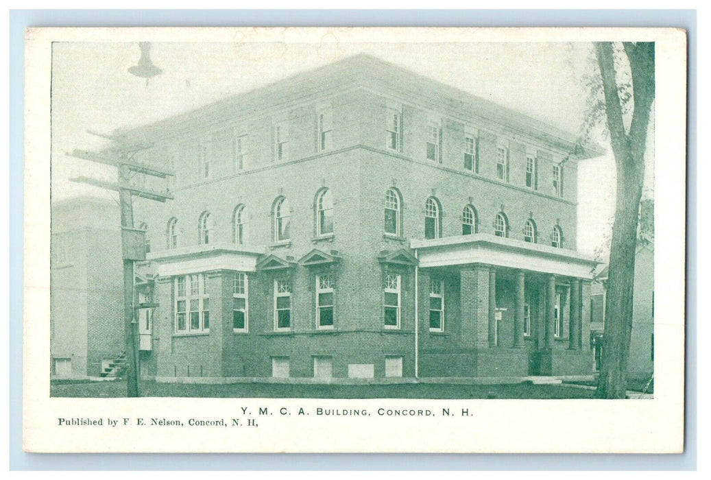 1909 Y. M. C. A. Building Street View Concord New Hampshire NH Antique Postcard