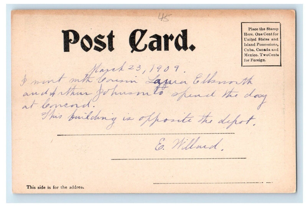 1909 Y. M. C. A. Building Street View Concord New Hampshire NH Antique Postcard