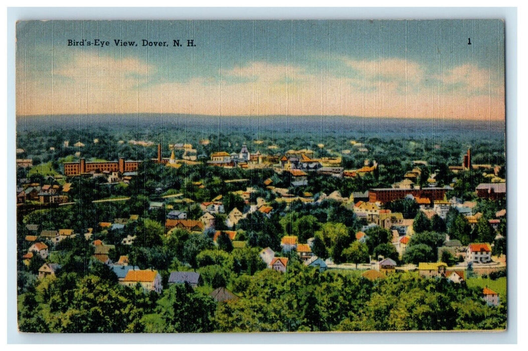 1948 Bird's Eye View Dover New Hampshire NH Posted Vintage Postcard