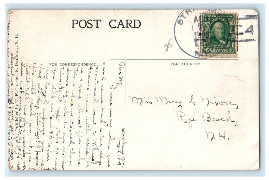 c1910's Bird's Eye View Of South Danbury New Hampshire NH Antique Postcard