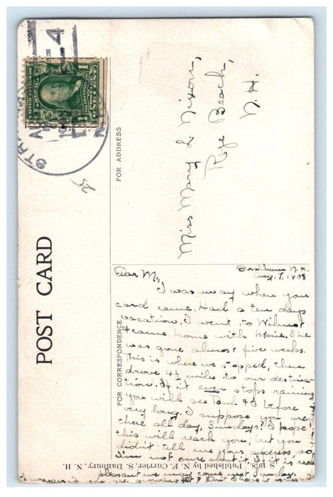 c1910's Bird's Eye View Of South Danbury New Hampshire NH Antique Postcard