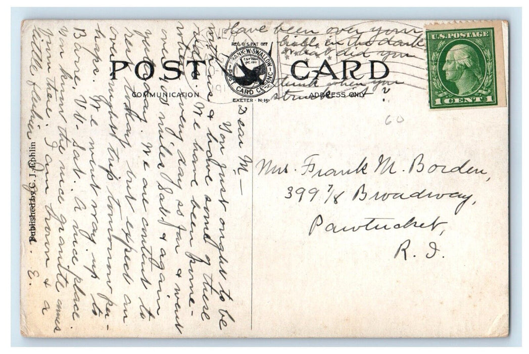 c1910's Blow Me Down Pond & Wilson Road Cornish New Hampshire NH Postcard