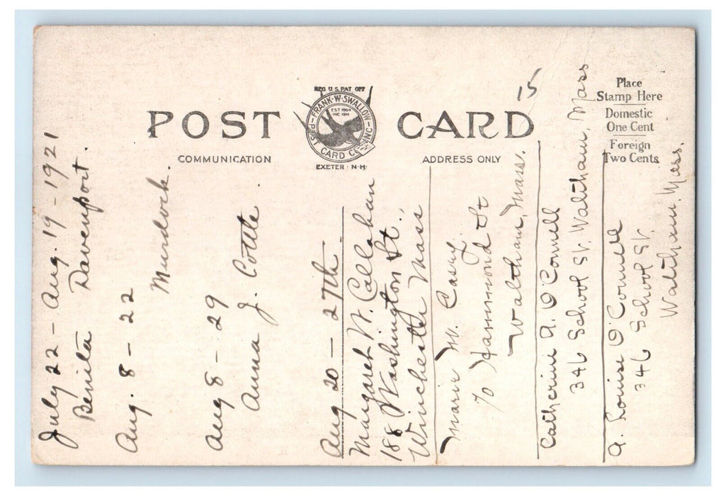 1921 View Of A Shady Road Contoocook New Hampshire NH Posted Vintage Postcard