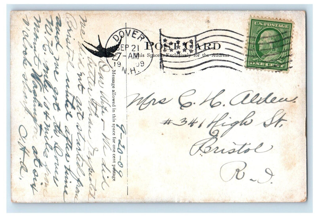 1909 Cocheck Road Railroad Train Dover New Hampshire NH Posted Antique Postcard