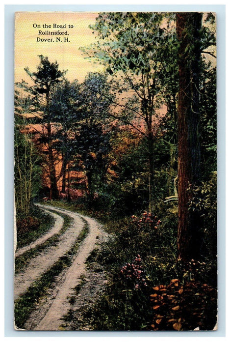 1914 On The Road Rollinsford Dover New Hampshire NH Posted Antique Postcard