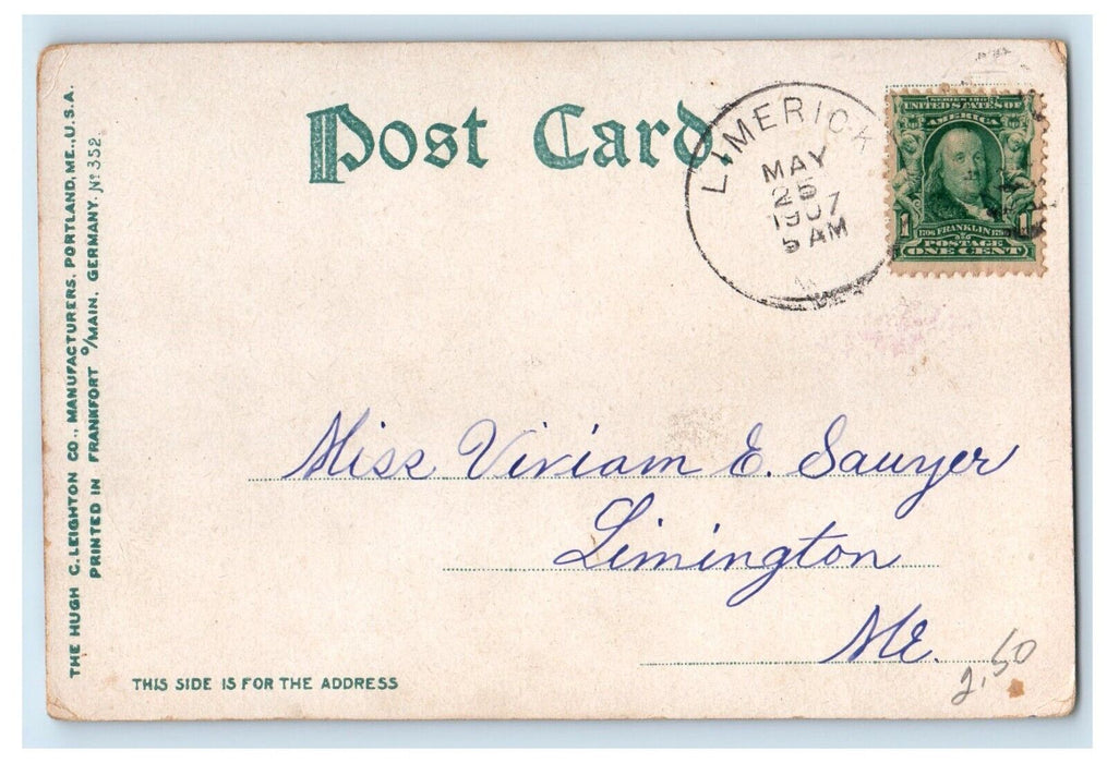 1907 Upper Square Horse And Wagon Dover New Hampshire NH Posted Antique Postcard