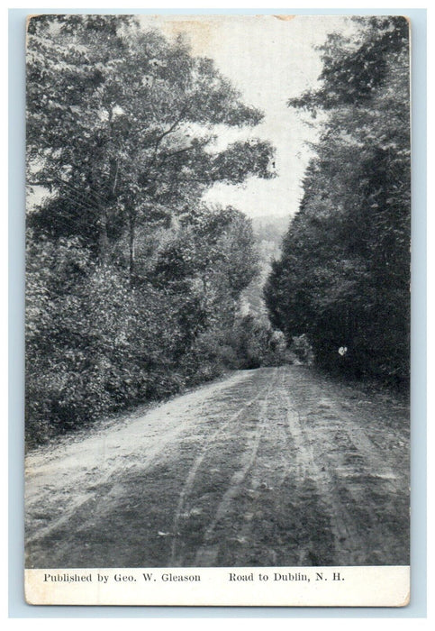 c1910's Road To Dublin New Hampshire NH, Dirt Road Trees Antique Postcard