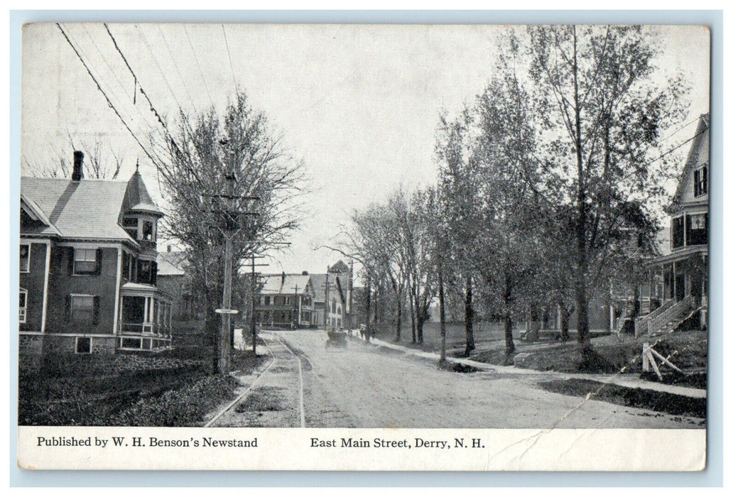 c1910's East Main Street View Derry New Hampshire NH Unposted Antique Postcard