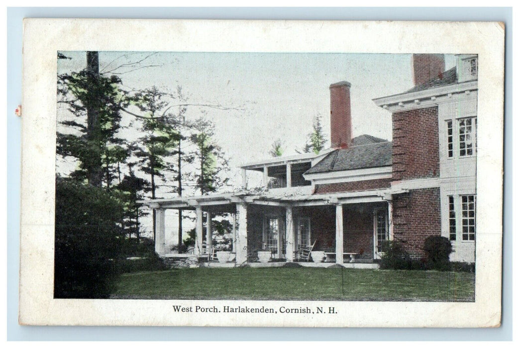 1913 West Porch Harlakenden Cornish Fitzwilliam New Hampshire NH Posted Postcard