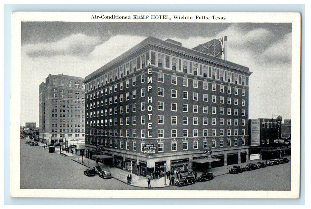 c1940s Air Conditioned Kemp Hotel, Wichita Falls, Texas TX Unposted Postcard