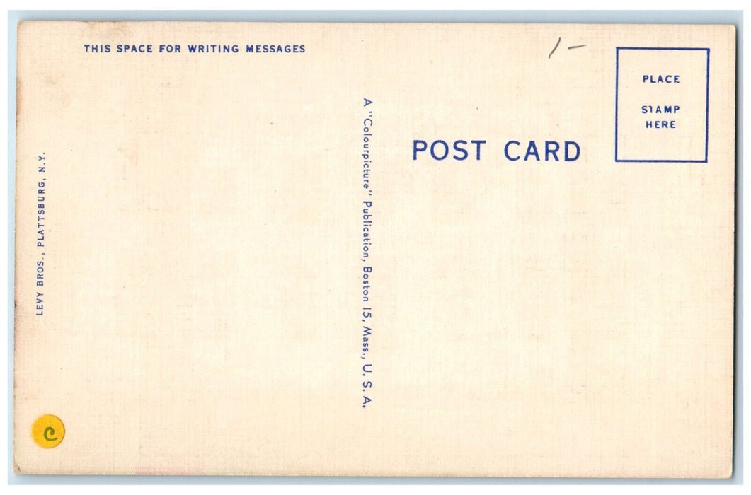 c1940's United States Post Office Building Plattsburg North Carolina Postcard