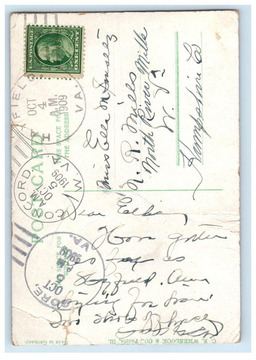 1909 Public School Building, Winchester VA Hayfield VA Concord WV Postcard