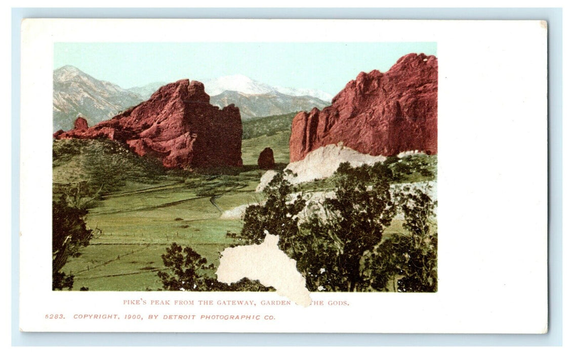 c1905 Pike's Peak From Gateway Garden of Gods Colorado Unposted Antique Postcard