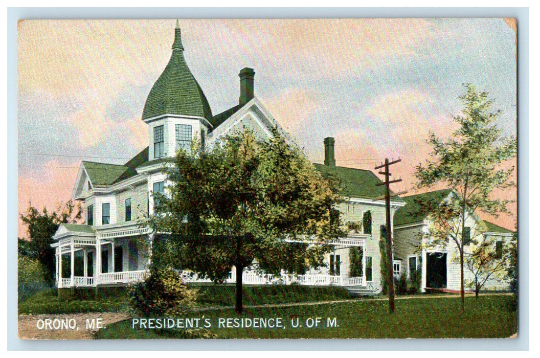 c1910 President's Residence University of Maine Orono Maine ME Postcard