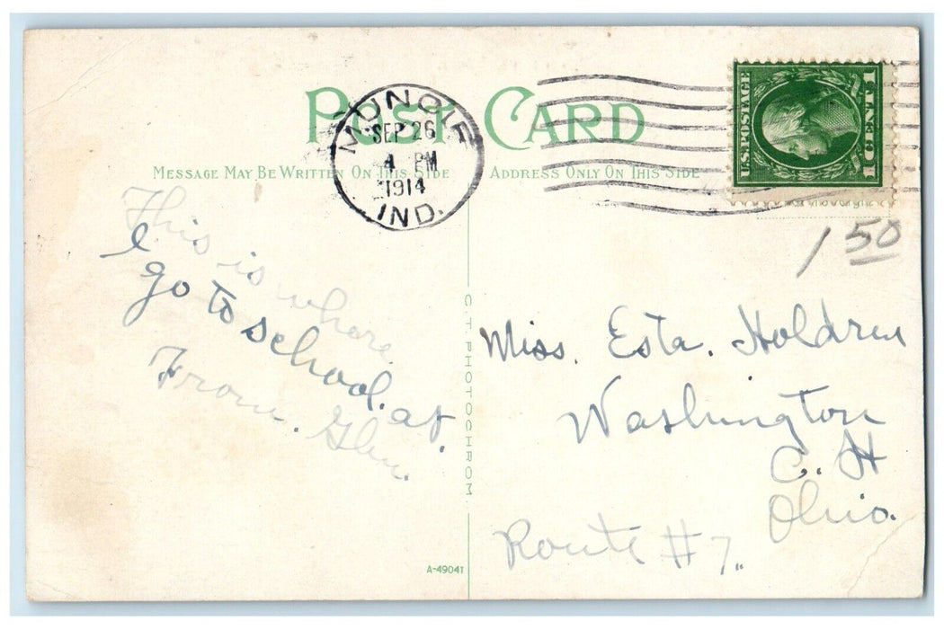 1914 Eastern Indiana Normal University Building Muncie Indiana IN Postcard