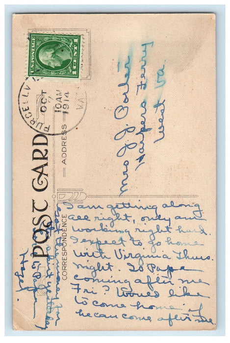 1914 Two Dutch Couple, Swift and Far Railway Co Ticket Purcellville VA Postcard