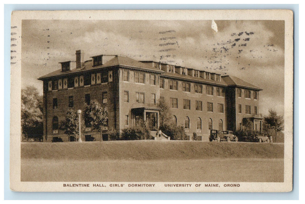 1932 Balentine Hall Girls Dormitory University of Maine Orono ME Postcard