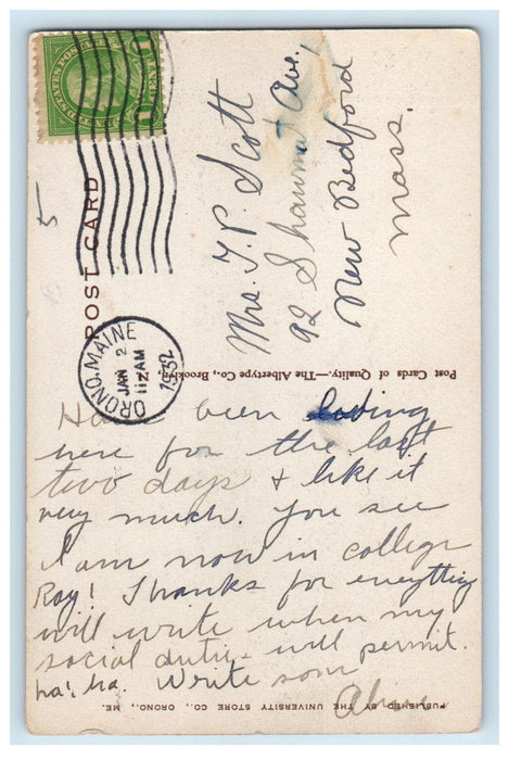 1932 Balentine Hall Girls Dormitory University of Maine Orono ME Postcard
