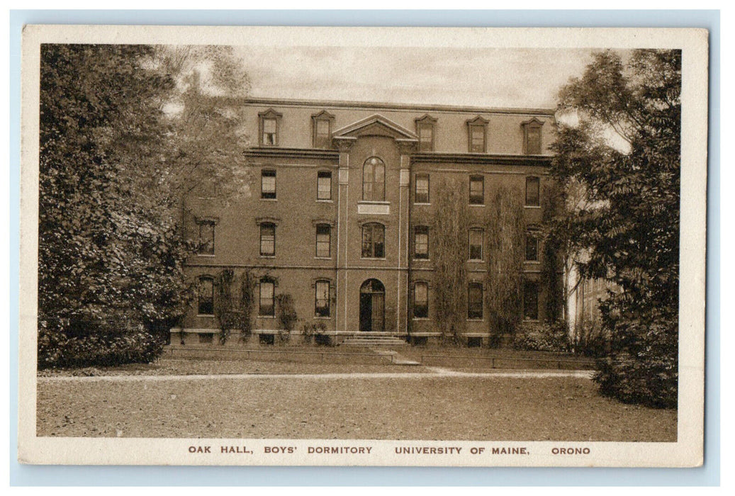 c1940's Oak Hill Boys Dormitory University of Maine Orono Maine ME Postcard