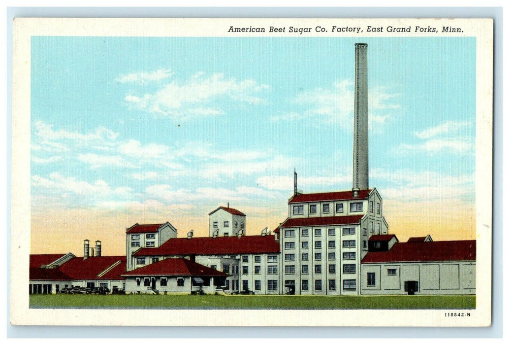 c1940's American Beet Sugar Co. Factory East Grand Forks Minnesota MN Postcard