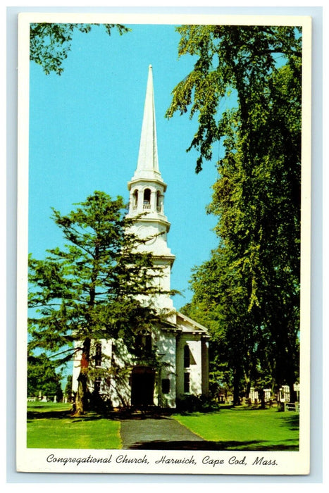 c1940 Congregational Church Harwich Cape Cod Massachusetts MA Postcard