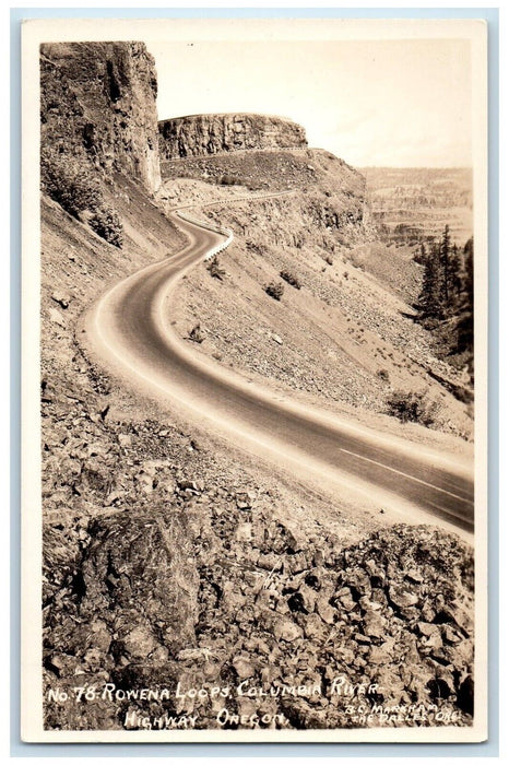 c1920's Rowena Loops Columbia River Highway Oregon OR RPPC Photo Postcard