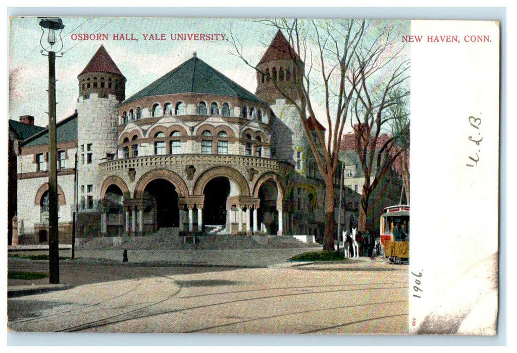 c1905s Osborn Hall, Yale University, New Haven, Connecticut CT Postcard