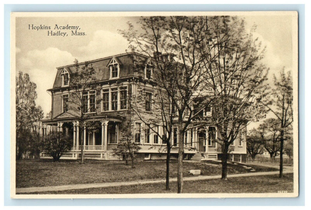 c1917 Hopkins Academy, Hadley, Massachusetts MA Antique Postcard